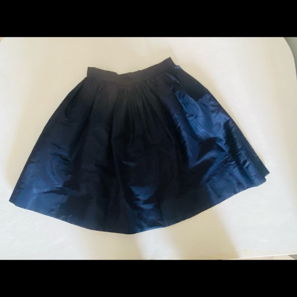 Vintage Michel Goma Paris Navy Flare Skirt 26Wx23L Sz 38 - Picture 6 of 7